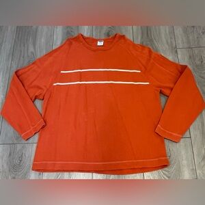 Vtg 90’s Old Navy Sweater Men's Size XXL Long Sleeve Stripe 100% Cotton Orange